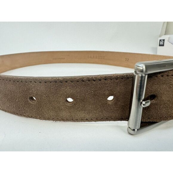 NWT PETER  MILLAR Excursionist Calf Suede Belt CHESTNUT Brown Men's Size 32 $200 - Picture 2 of 9